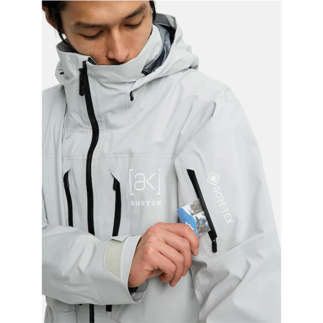 Burton Men's [ak] Hover GORE‑TEX C-Knit 3L Stretch Jacket - Gray Cloud - Image 6