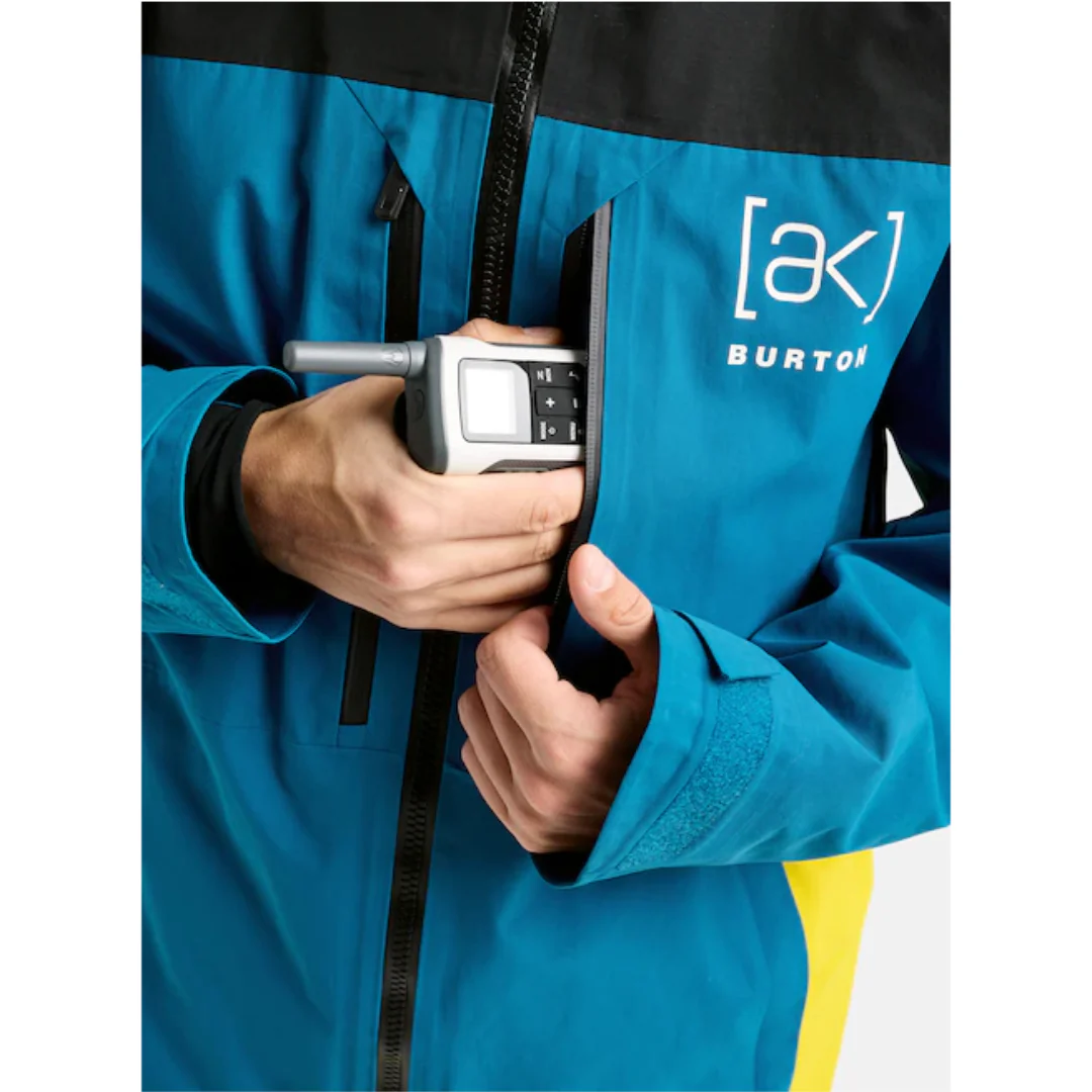 Burton Men's [ak] Swash GORE‑TEX 2L Jacket - True Black / Blue Teal / Atomic Yellow - Image 7