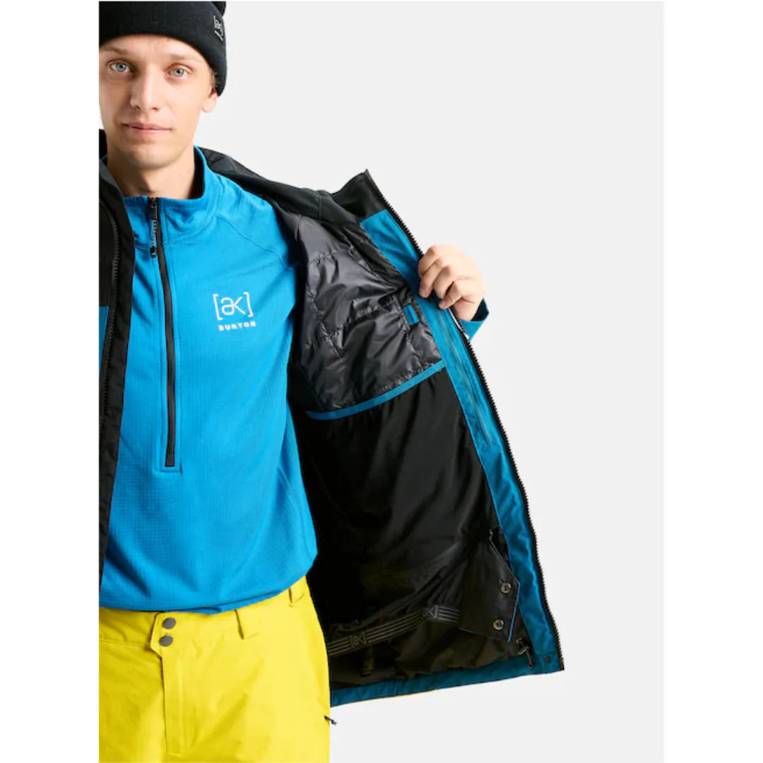 Burton Men's [ak] Swash GORE‑TEX 2L Jacket - True Black / Blue Teal / Atomic Yellow - Image 9