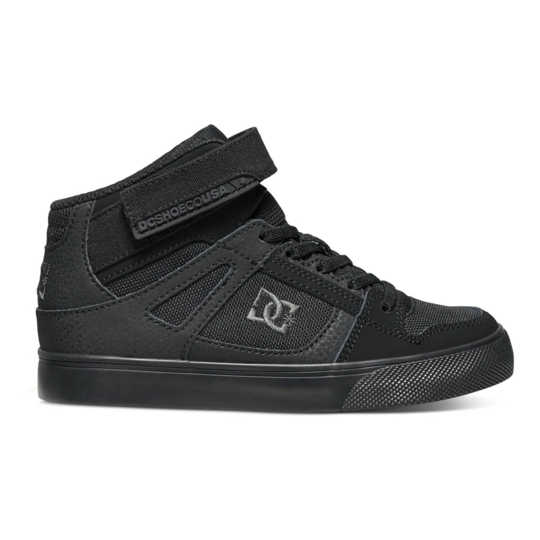 DC Kids Pure High Top EV Shoes - Black/Black/Black