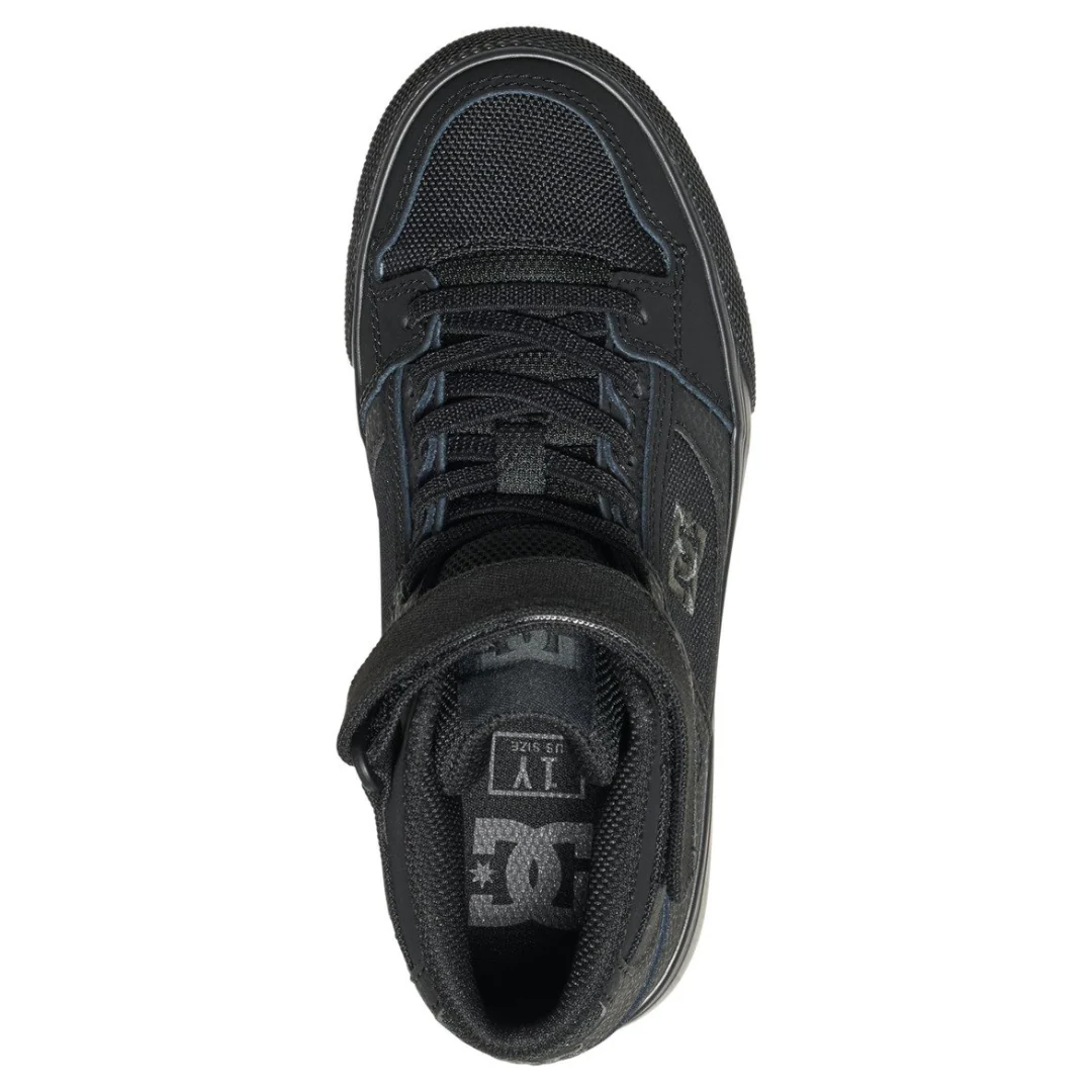 DC Kids Pure High Top EV Shoes - Black/Black/Black - Image 2