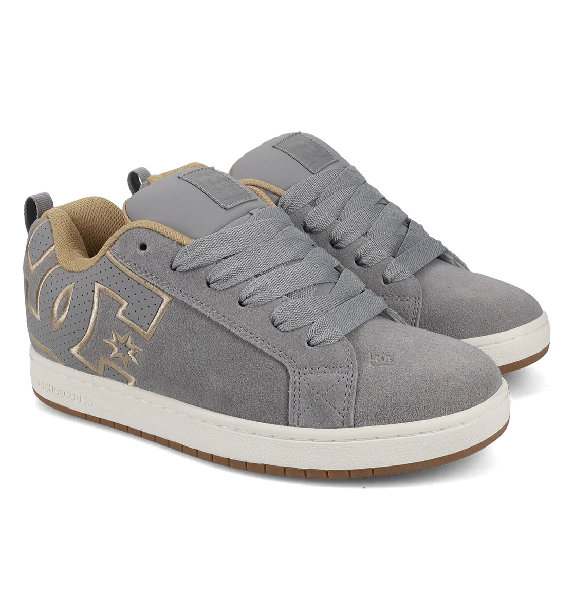 DC Men's Court Graffik SE Shoes- Light Grey/Tan/Gum - Image 2
