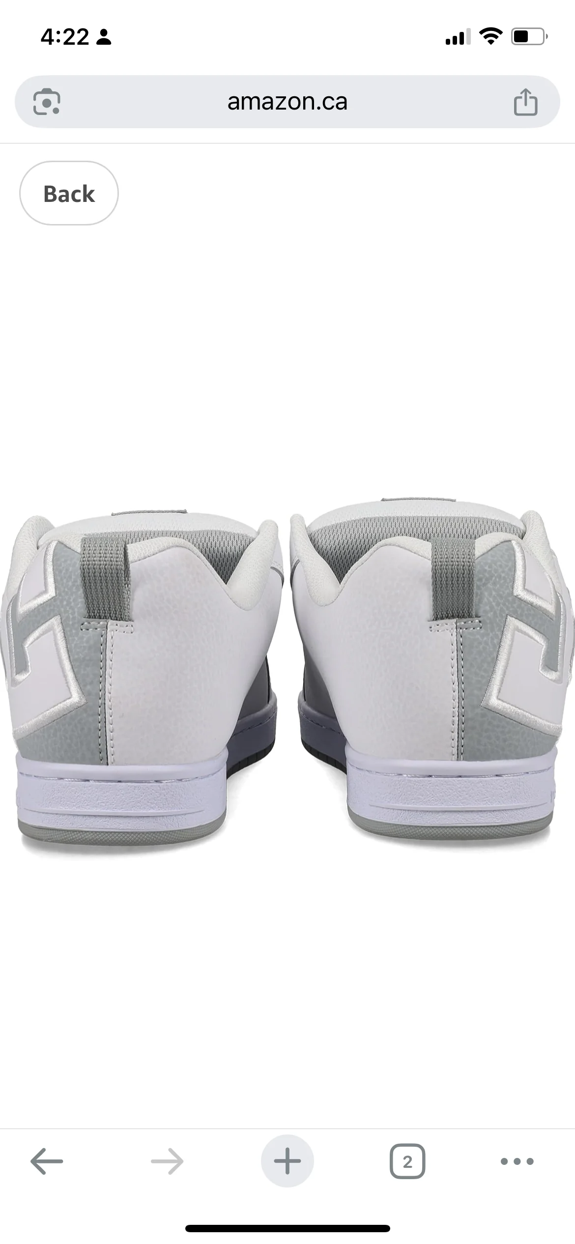 DC Men's Court Graffik SQ Shoes - White/Grey - Image 2