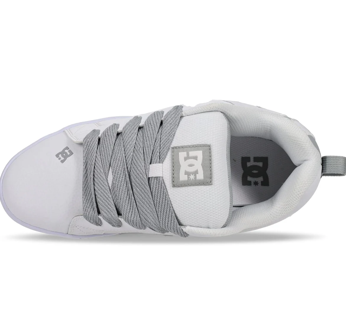 DC Men's Court Graffik SQ Shoes - White/Grey - Image 4