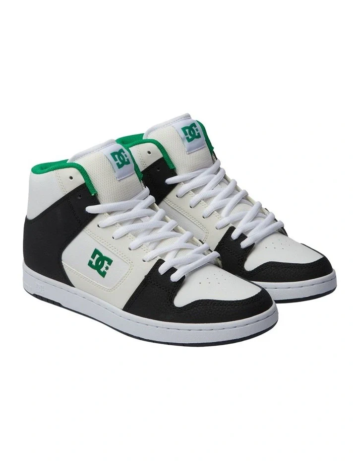 DC Men's Manteca 4 Hi Shoes - Black/White/Green - Image 2