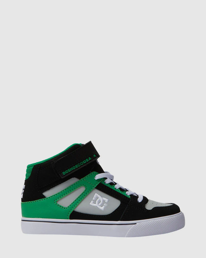 DC Pure Boys High Tops Shoes -Black/Kelly Green - Image 2