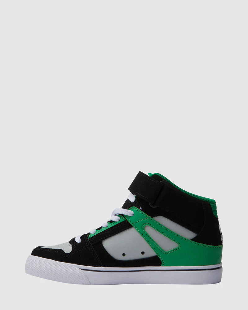 DC Pure Boys High Tops Shoes -Black/Kelly Green - Image 3