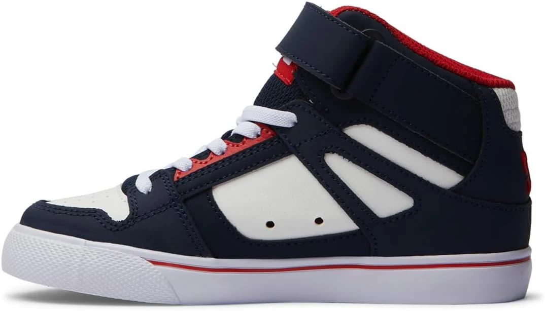DC Pure Boys High Tops Shoes -DC Navy/Athletic Red - Image 2