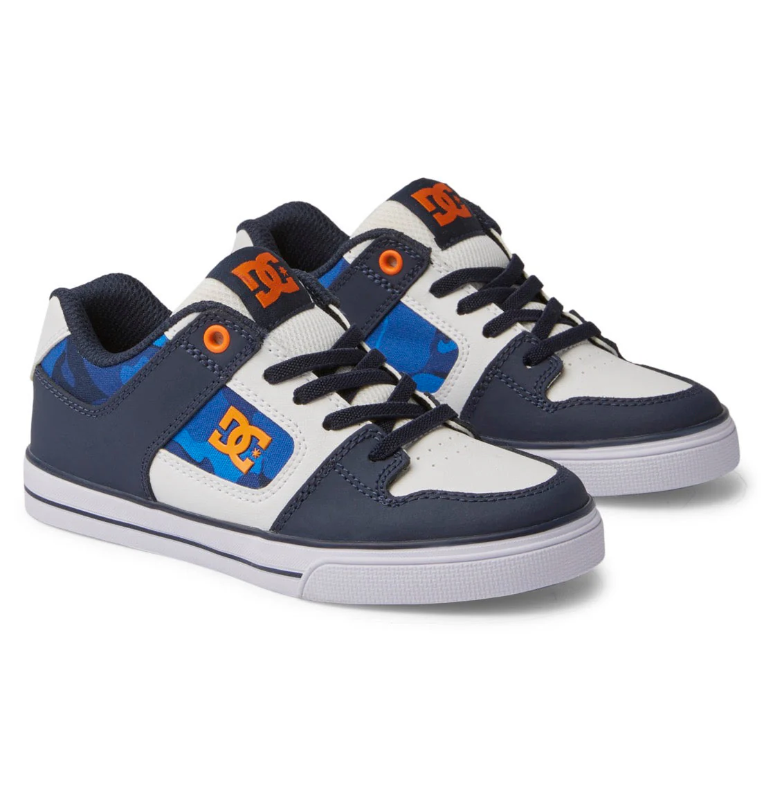 DC Pure Elastic Boys Shoes - Shady Blue/Orange - Image 4