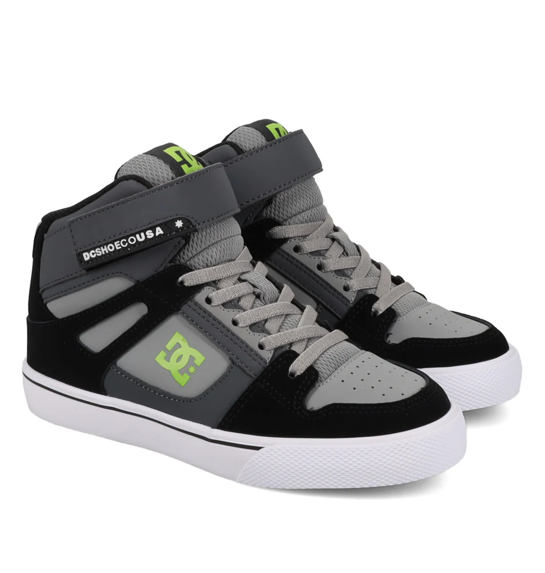 DC Youth Hi Top Ev Shoes Gray/Black - Image 2