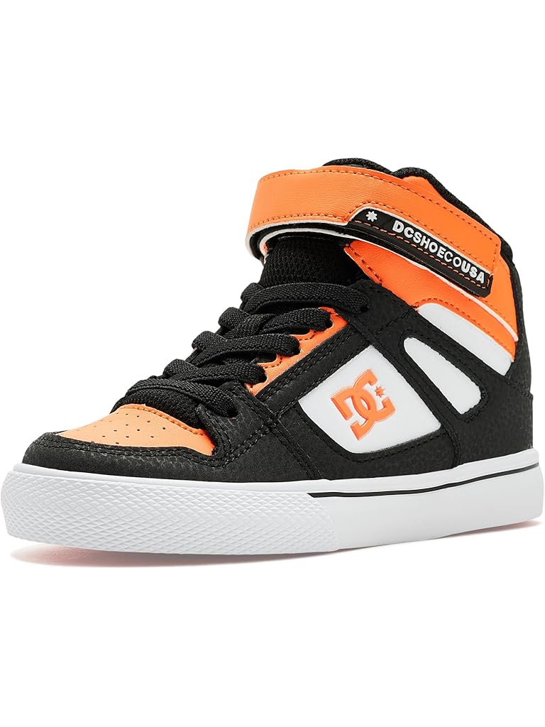 DC Youth Pure Hi Top Ev Skate Shoes - Orange/Black/White