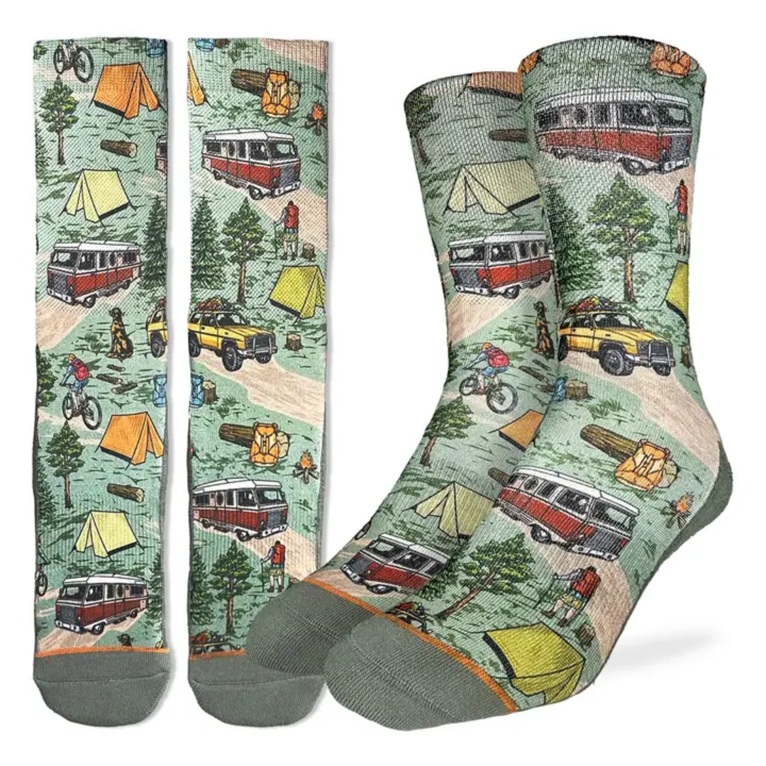 Good Luck Socks Men's Vintage Camping Trip Socks