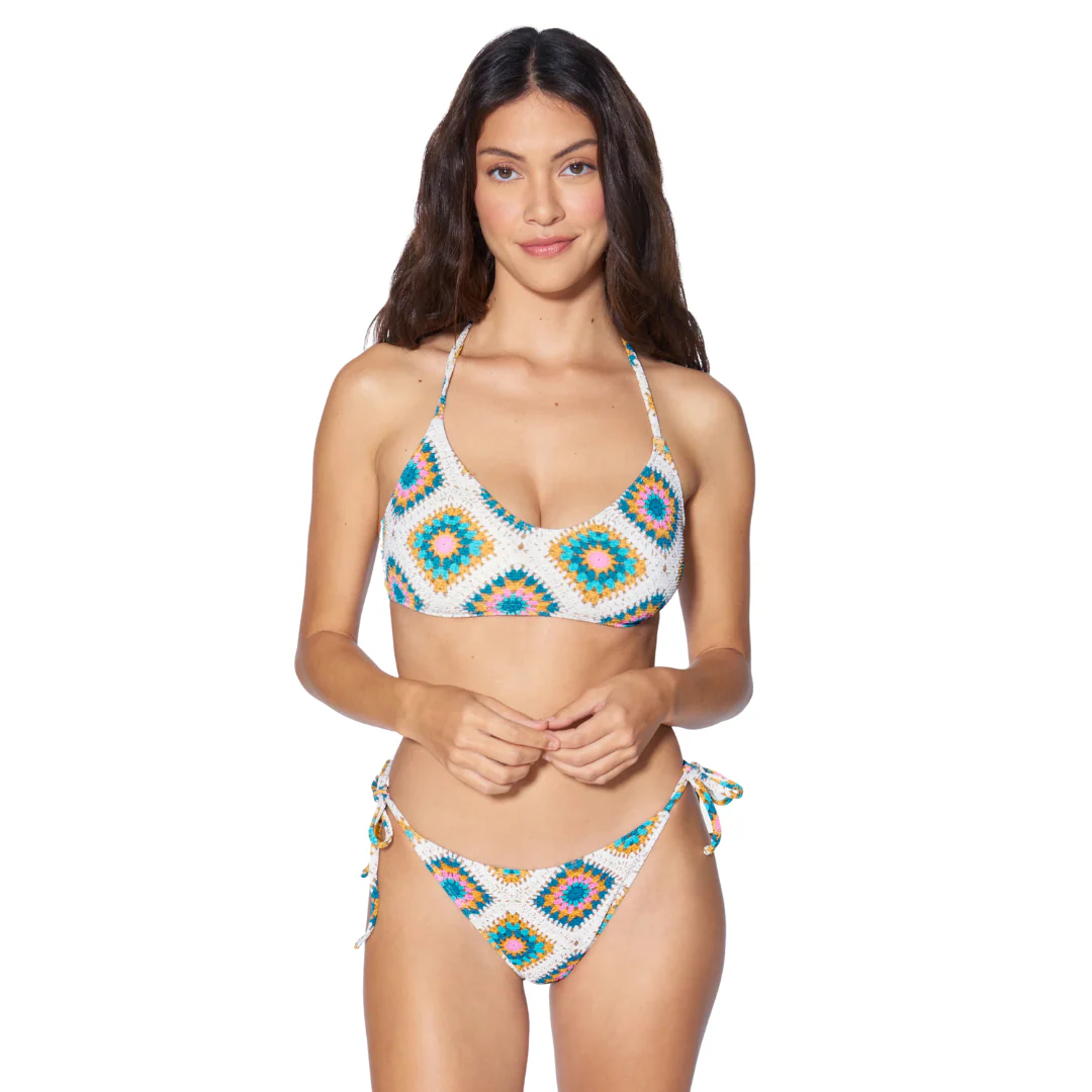 Hurley Women's Crochet Diamonds Moderate Tie Side Bottom - Image 3