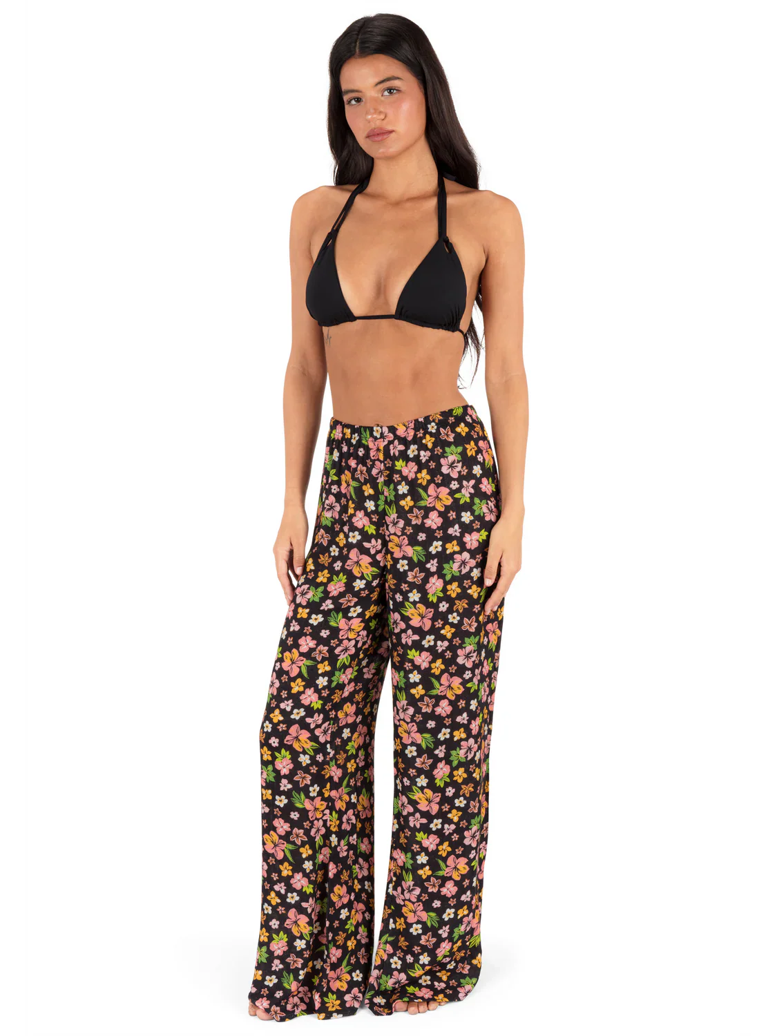 Hurley Women's Hibiscus Dream Beach Pant - Black Floral