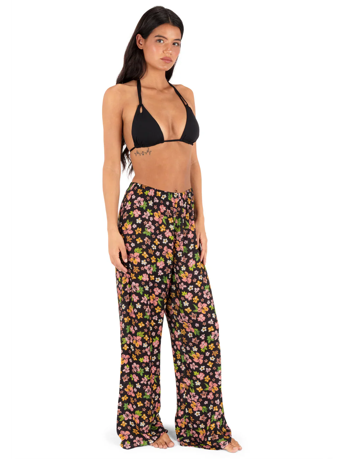 Hurley Women's Hibiscus Dream Beach Pant - Black Floral - Image 4