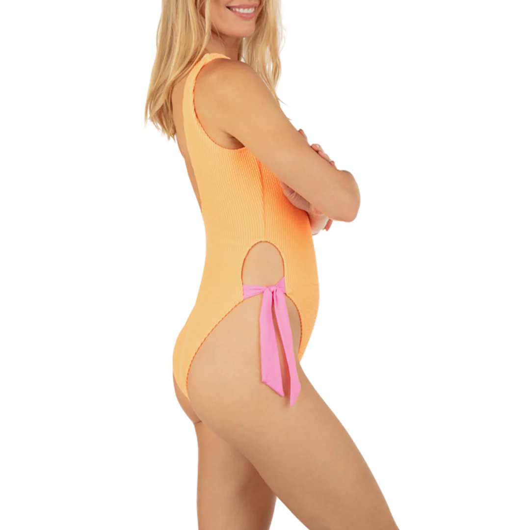 Hurley Women's Solid Scrunch Cheeky One Piece - Image 3