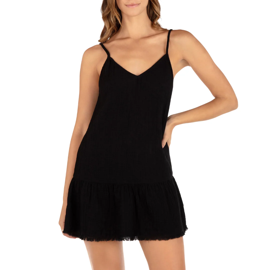 Hurley Women's Solid V Neck Mini Dress - Image 3