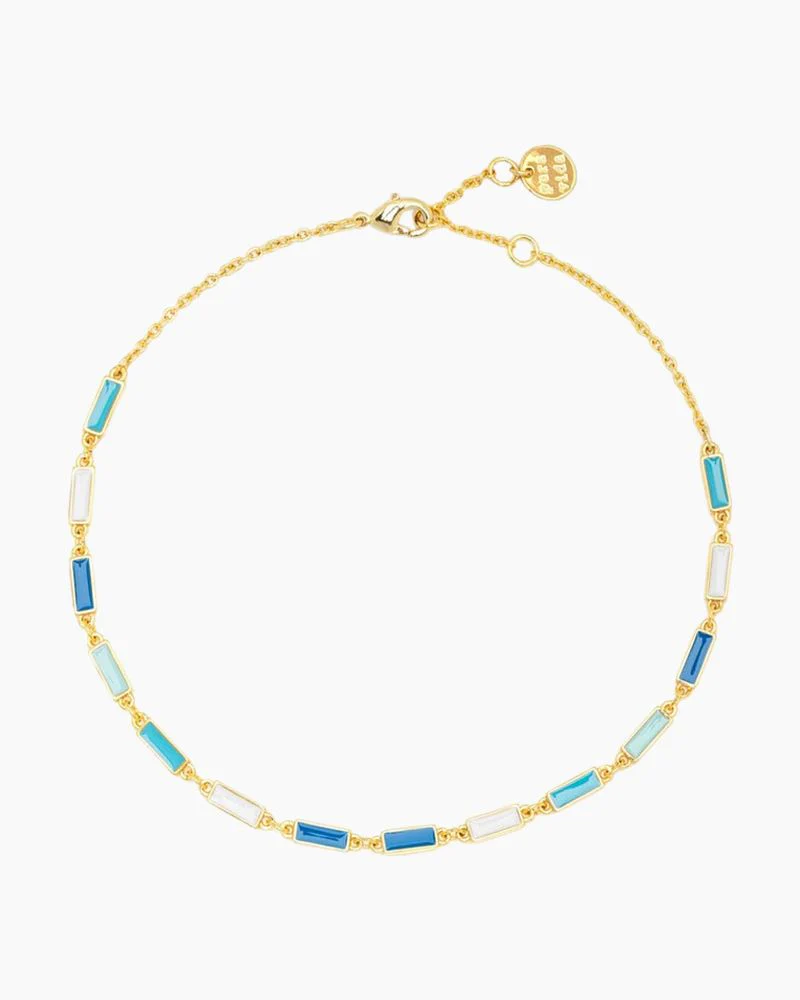 Pura Vida Enamel Stripe Bar GD Charm Bracelet - Image 5