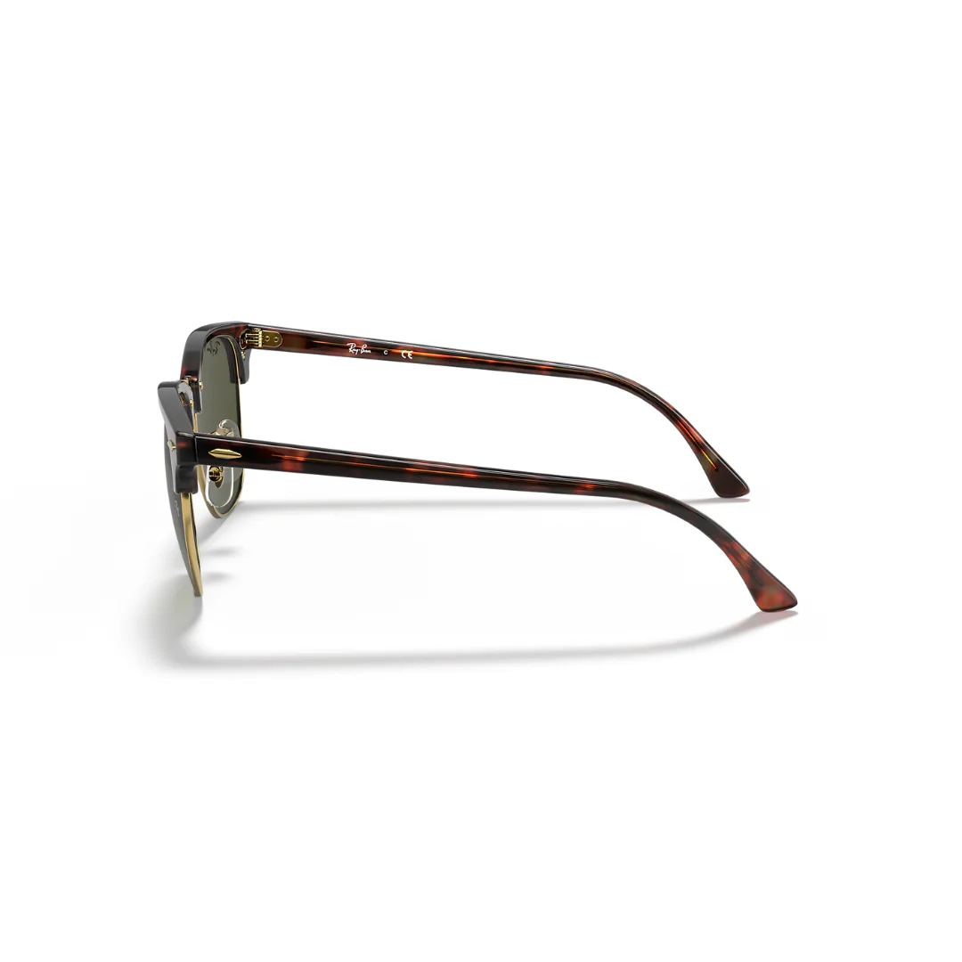 Ray Ban Clubmaster - Men's Sunglasses - Mock Tortoise Arista, G-15 Green - Image 5