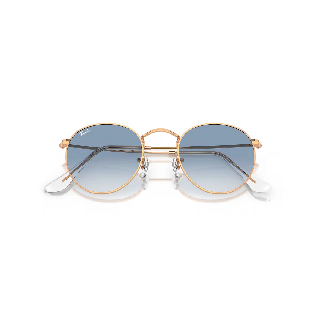 Ray Ban Round Metal - Rose Gold, Clear and Blue Gradient - Image 2