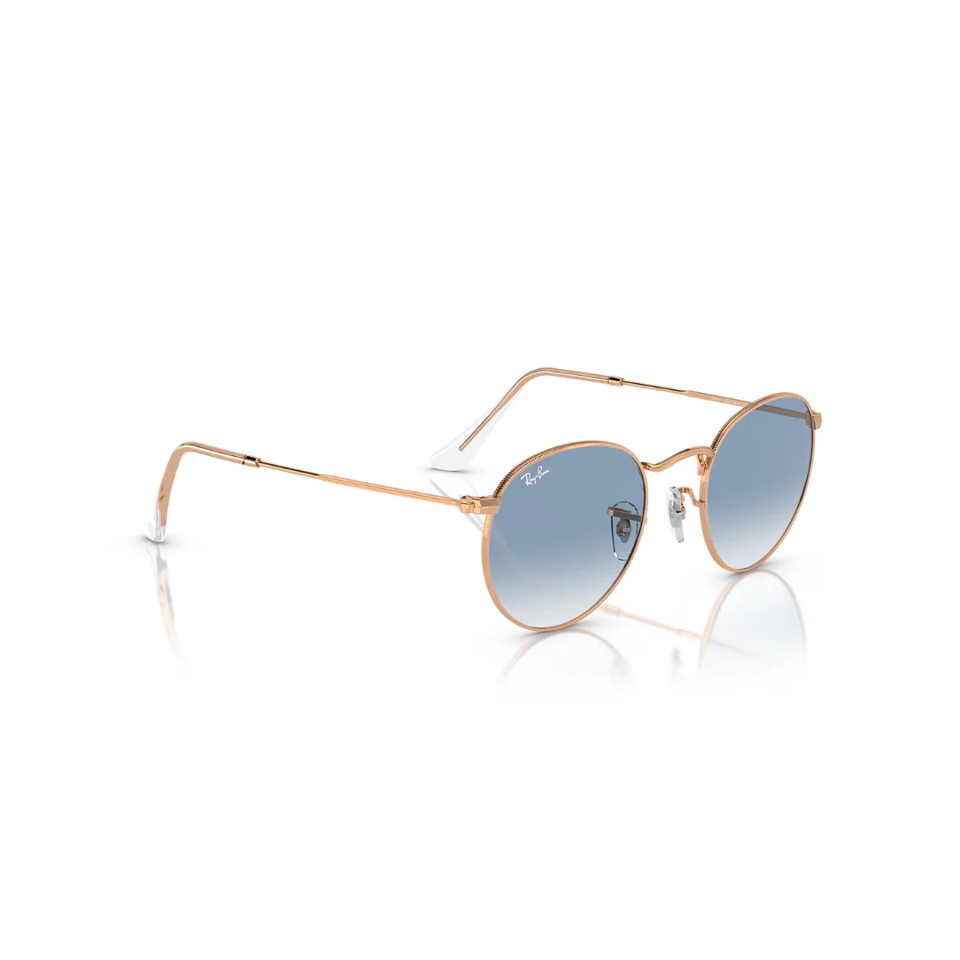 Ray Ban Round Metal - Rose Gold, Clear and Blue Gradient - Image 3