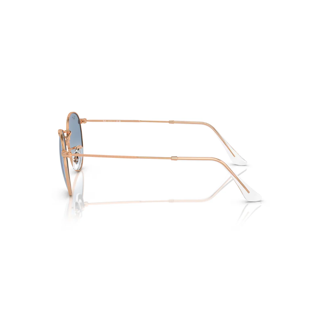 Ray Ban Round Metal - Rose Gold, Clear and Blue Gradient - Image 5
