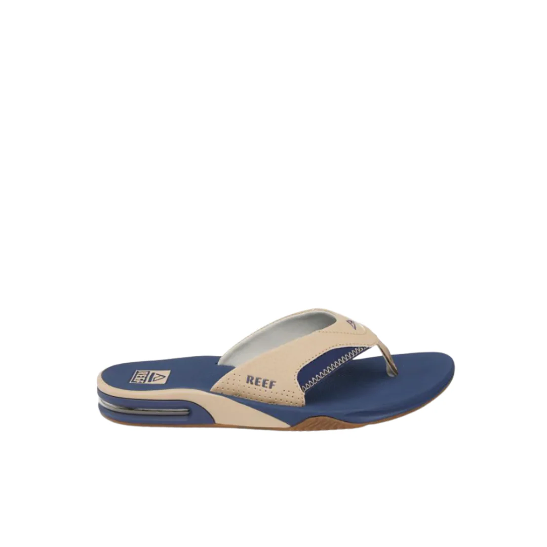 Reef Mens Fanning Flip Flops - Tan/Navy/Tan - Image 3