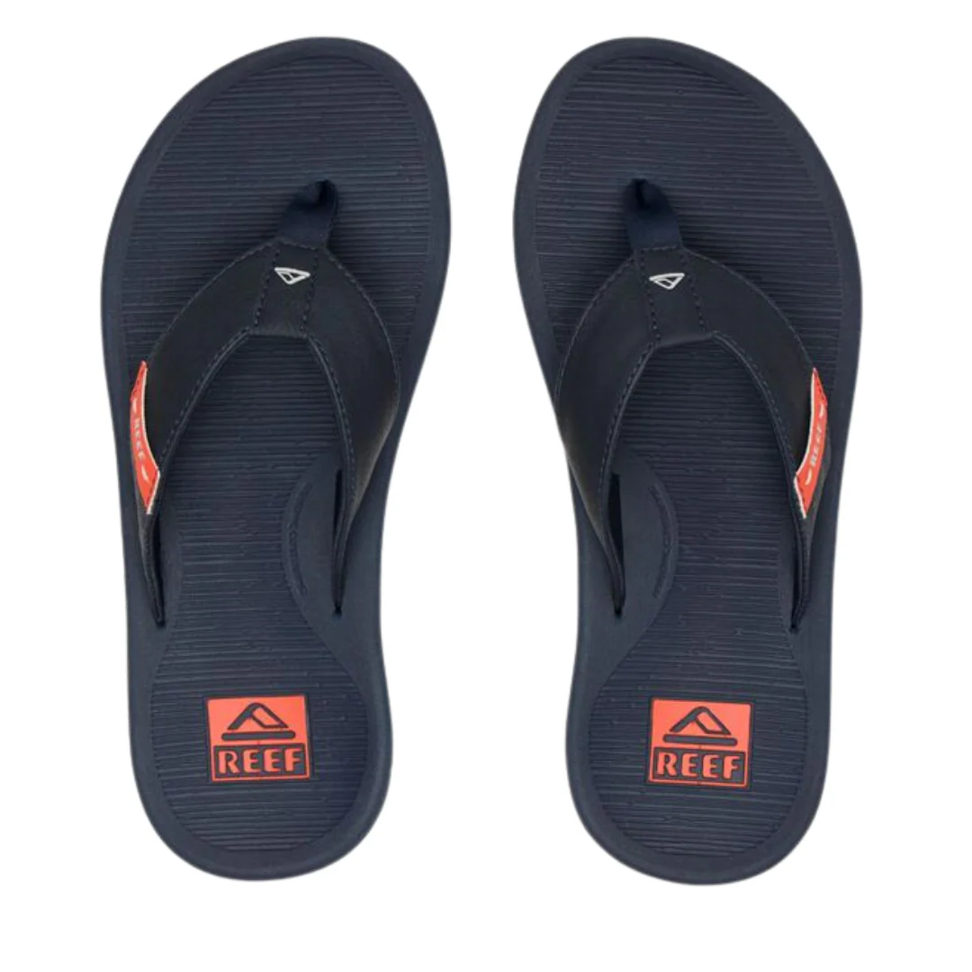 Reef Mens Santa Ana Flip Flops - Navy/White/Orange - Image 2