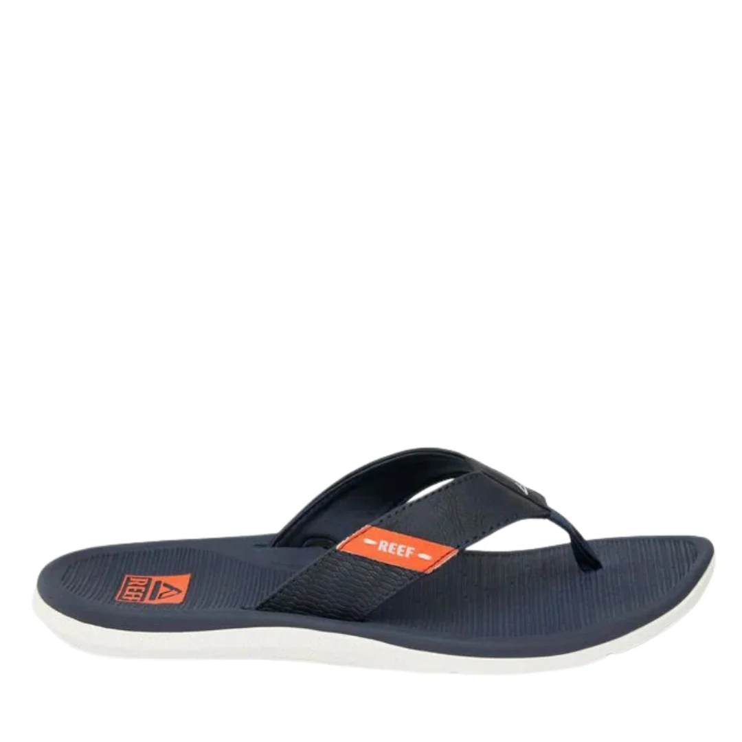 Reef Mens Santa Ana Flip Flops - Navy/White/Orange - Image 3