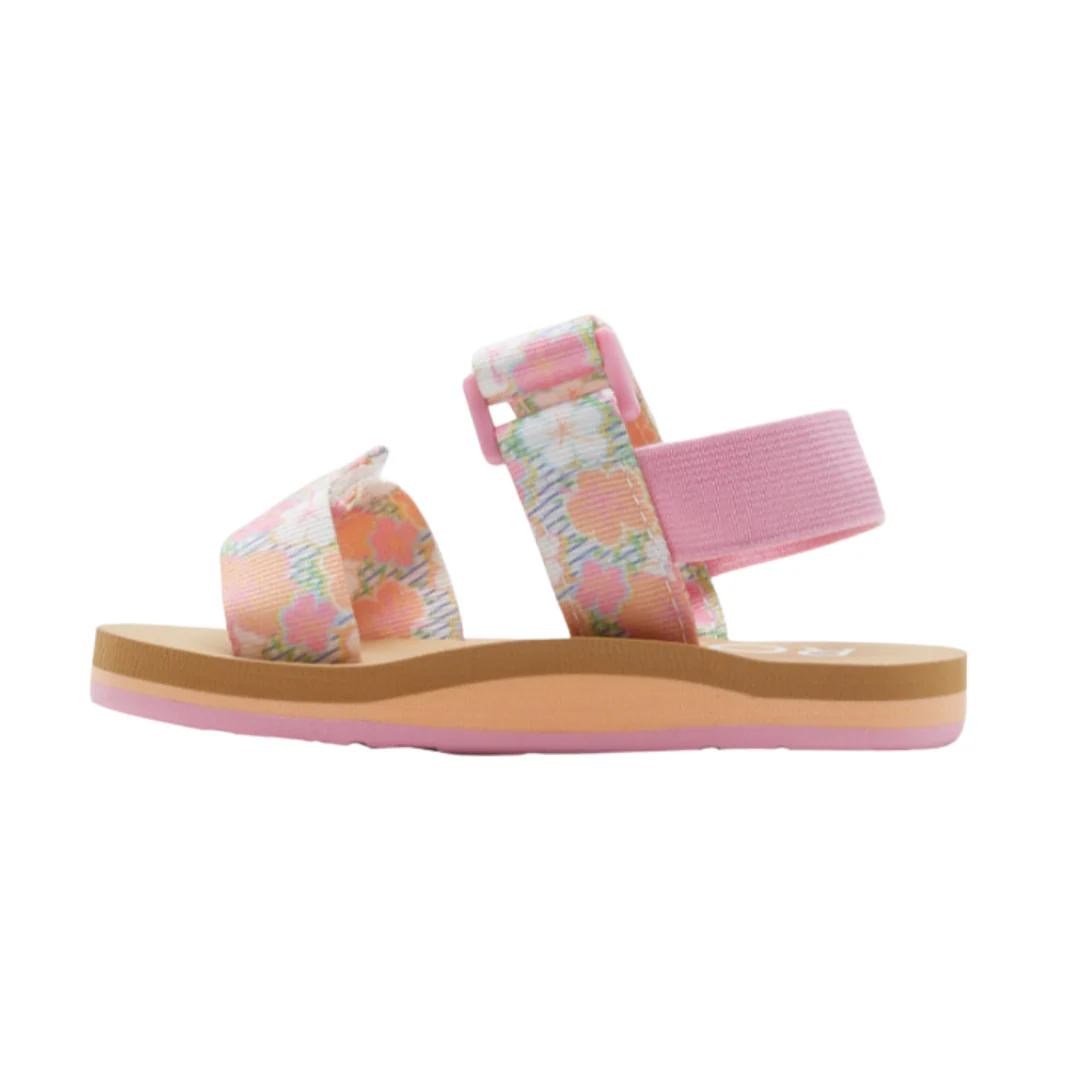 Roxy TW Roxy Cage Toddler Sandals - White/Crazy Pink/Orange - Image 3