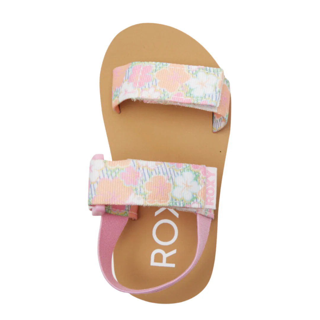 Roxy TW Roxy Cage Toddler Sandals - White/Crazy Pink/Orange - Image 4