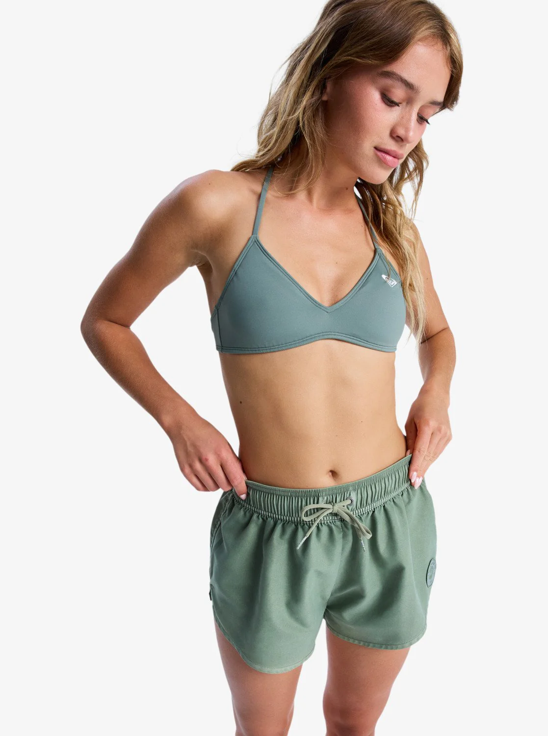 Roxy Women's No Bad Waves Boardshort - Oil Green - Image 6