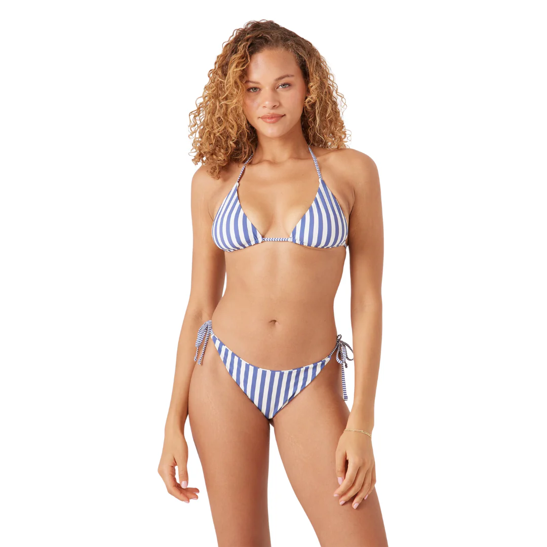 Roxy Women's Stripe Out Reversible Tiki Tri - Bijou Blue - Image 3
