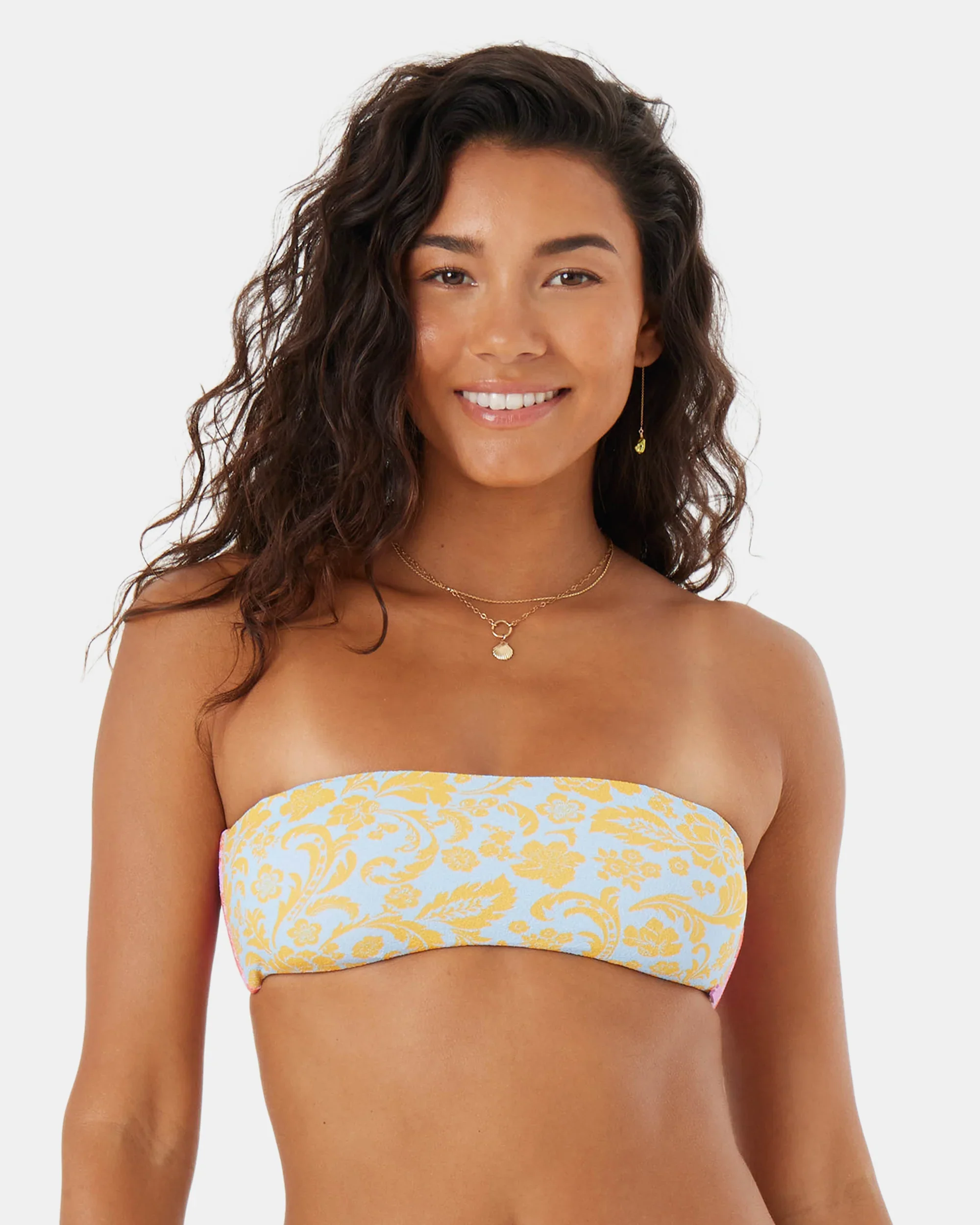 Roxy Women's Tapestry Patchwork Bandeau Lace Up Top - Image 4
