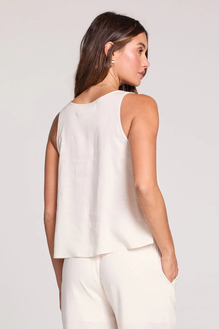 Saltwater Luxe Women's Woven A-Line Tank - Ecru - Image 3
