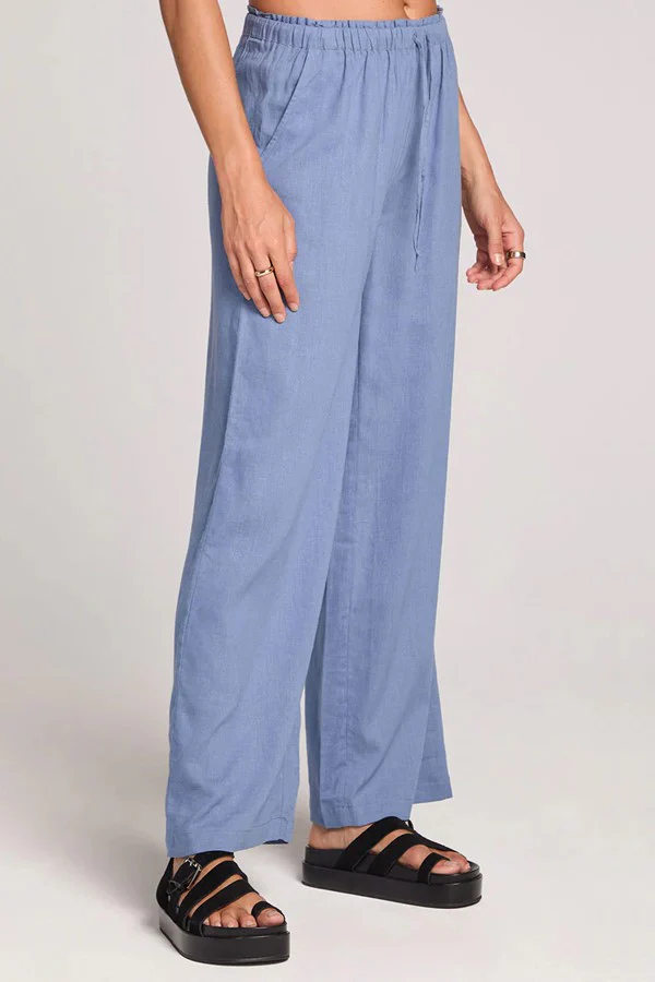 Saltwater Luxe Women's Woven Pull On Pant - Worn Blue - Image 3
