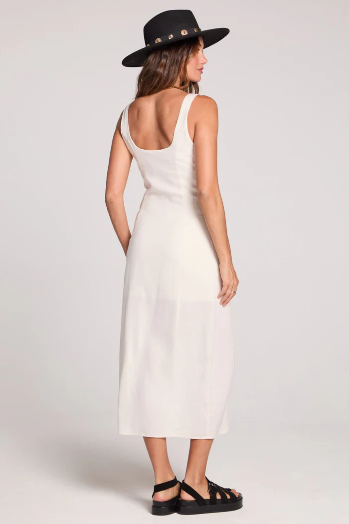 Saltwater Luxe Women's Woven Tank Midi Dress - Ecru - Image 2