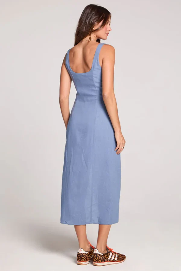 Saltwater Luxe Women's Woven Tank Midi Dress - Worn Blue - Image 2