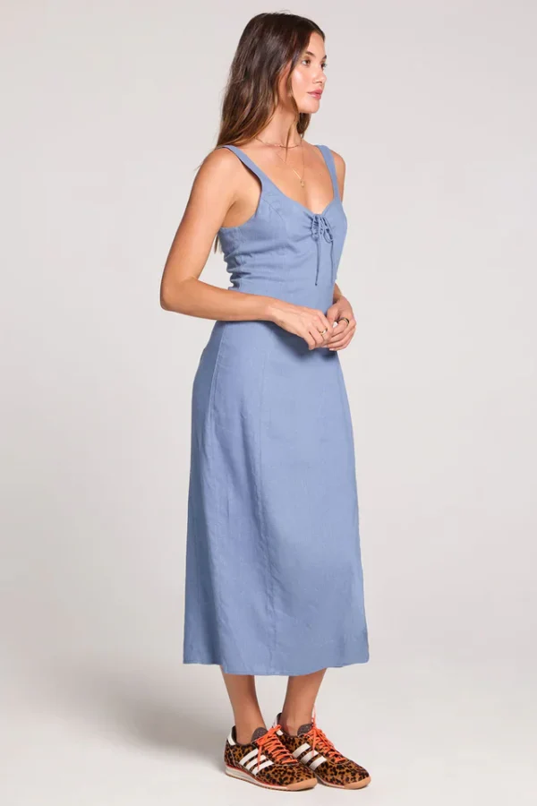 Saltwater Luxe Women's Woven Tank Midi Dress - Worn Blue - Image 3