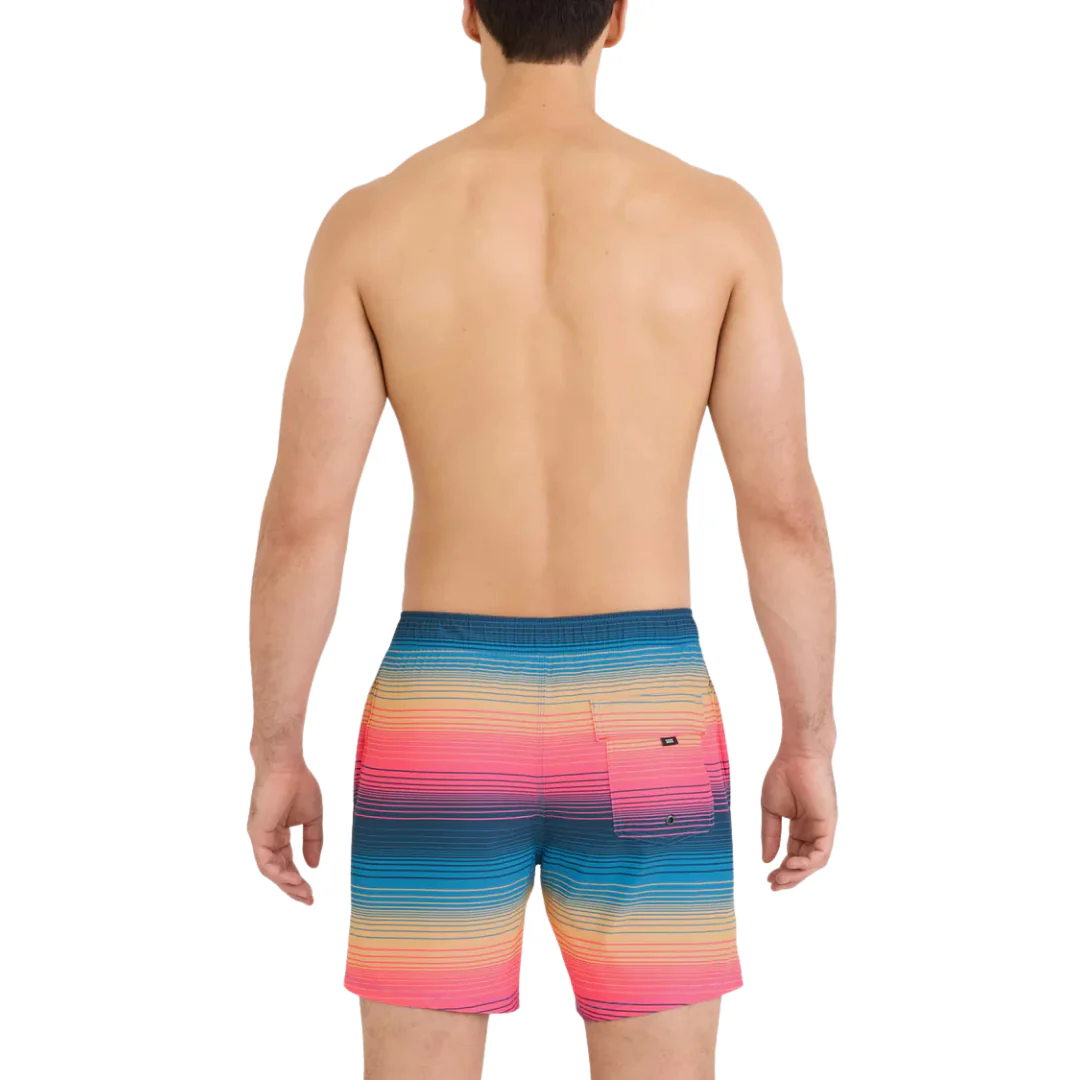 Saxx Men's Oh Buoy 2N1 Volley 7" - Hazy Stripe-Sunset - Image 2