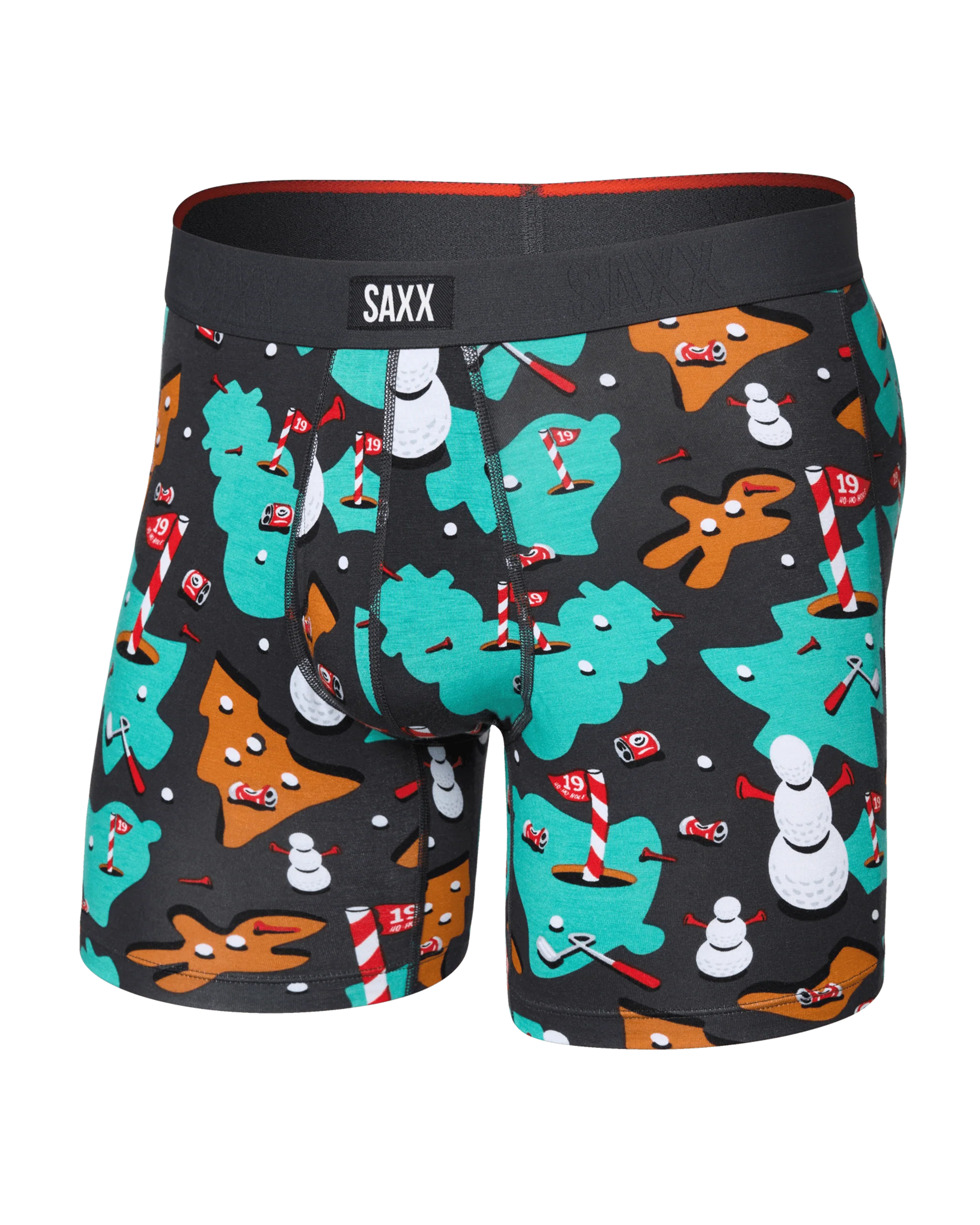 Saxx Men's Vibe XTRA Boxer Brief Fly - 19TH HOLE-IDAYS-FD BLACK