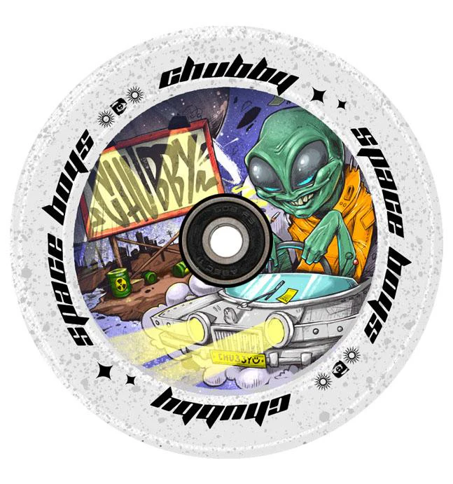 Chubby Spaceboys Alien Clear Glitter - Single Wheel