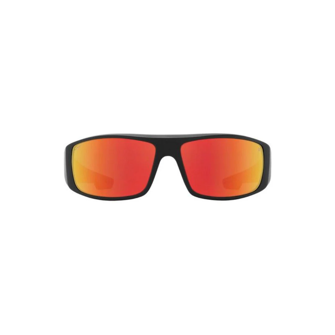 Spy Boo Johnson Logan Sunglasses -  Matte Black Orange Flames Happy Gray Green Red Mirror - Image 2