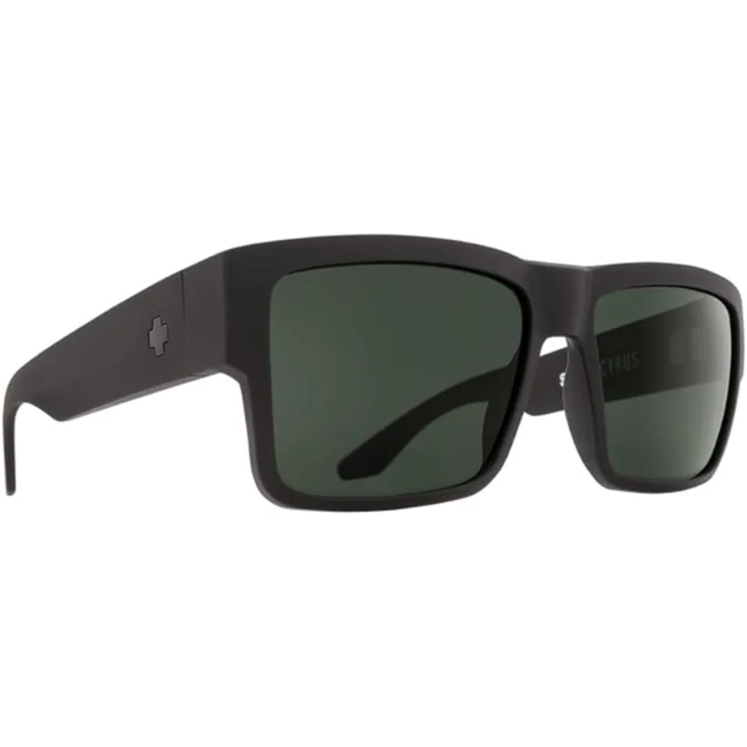 Spy Cyrus Sunglasses - Soft Matte Black - HD Plus Gray Green Polar