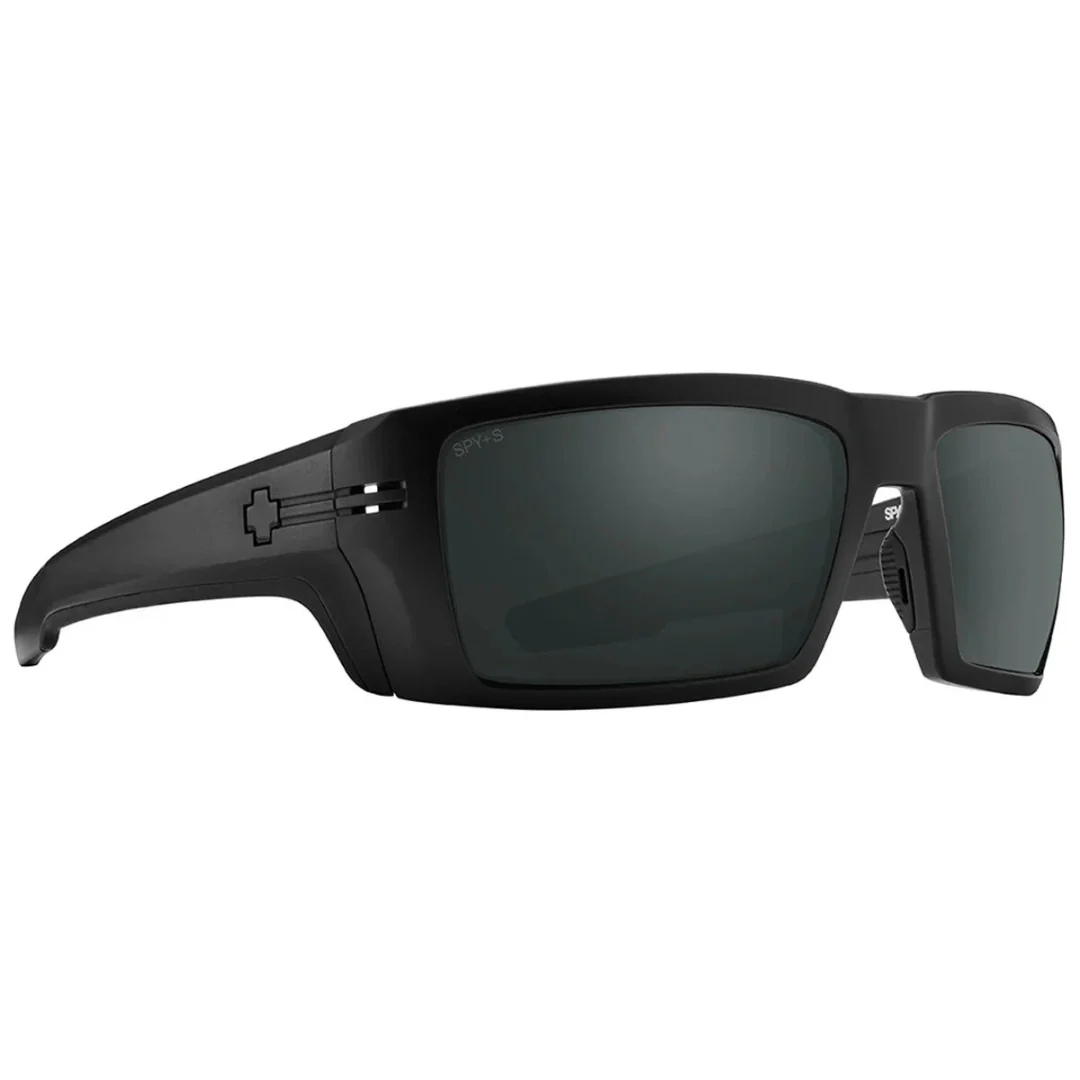 Spy Rebar Men's Sunglasses - ANSI Matte Black - Happy Boost Polar Black Mirror
