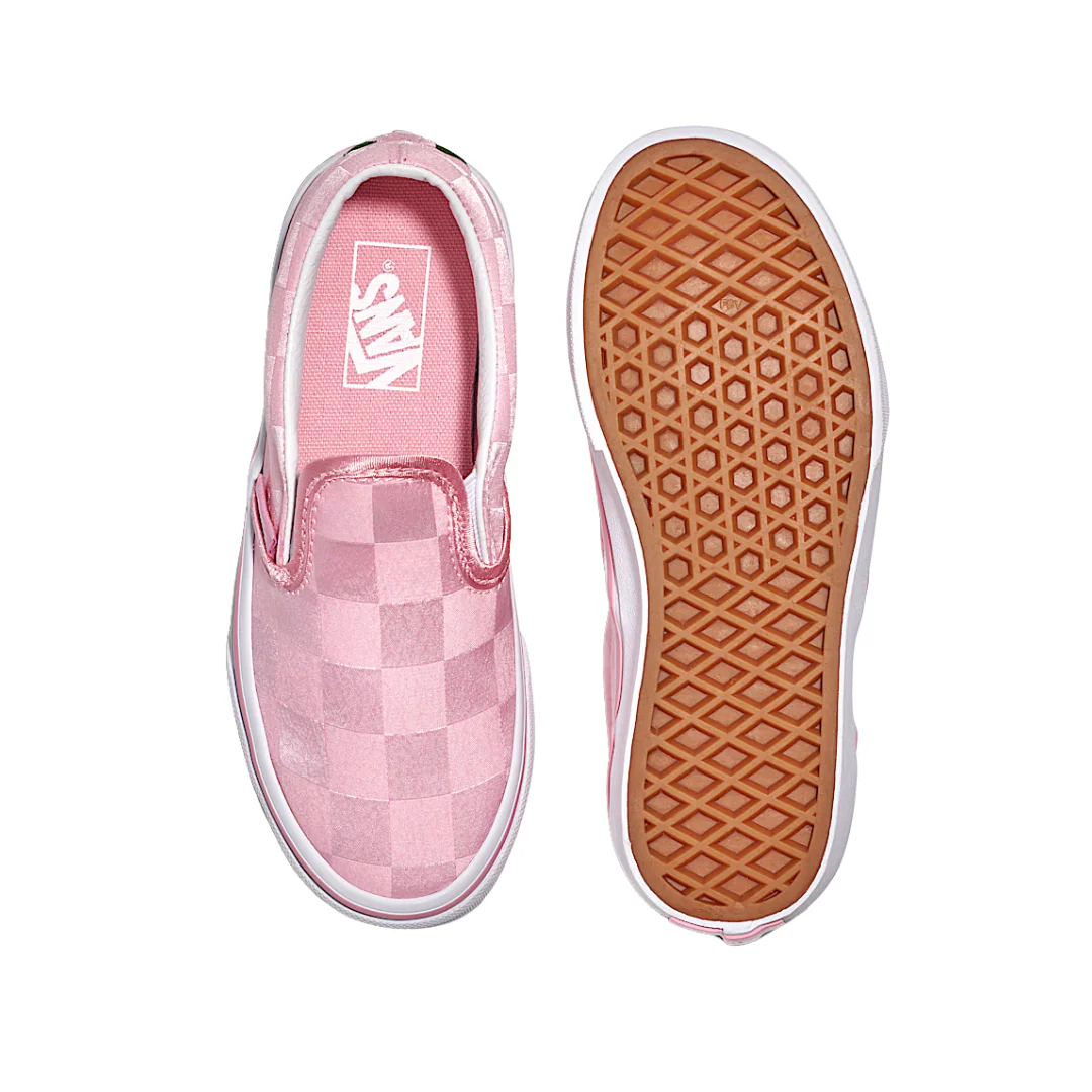 Vans Kids Classic Slip On Shoes - Satin Rose Pink/White - Image 4