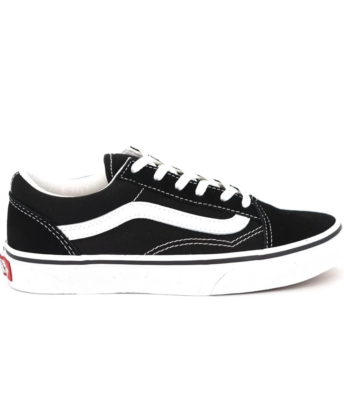 Vans Kids Old Skool Skateboard Shoes - Black/True White - Image 3