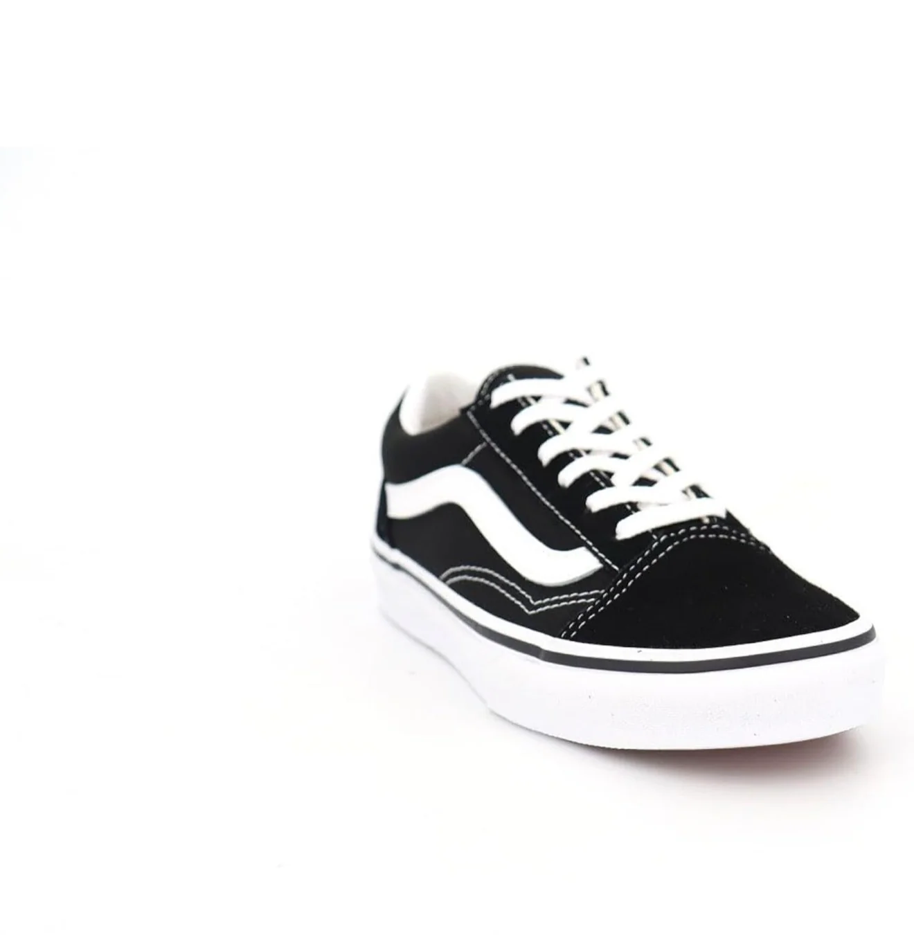 Vans Kids Old Skool Skateboard Shoes - Black/True White - Image 4
