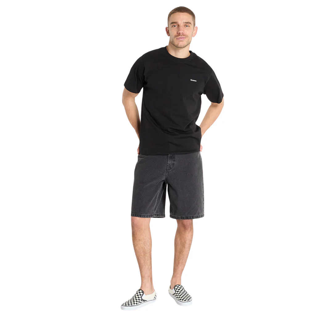 Van's Men's Check-5 Baggy Denim Shorts - Washed Black - Image 4