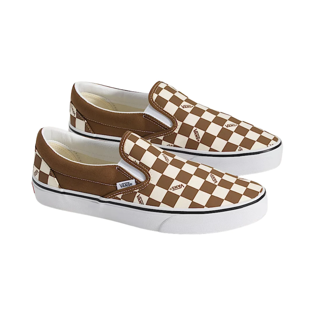Vans Unisex Classic Slip On Shoes - Vans Check Dachshund